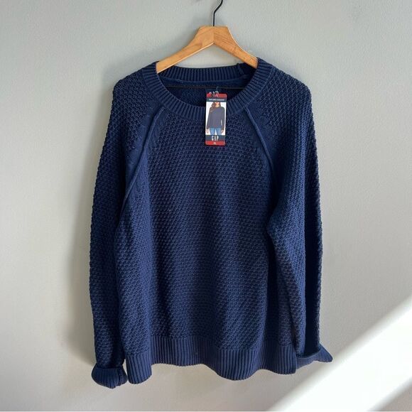 Gap NWT Textured Midnight Navy Crew Neck Sweater Size XL - Picture 4 of 14